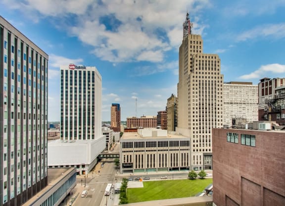 an outside view of the city