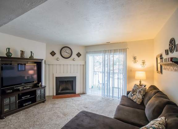Westbrook Apartments Kokomo Indiana Living Room with Fireplace Interior