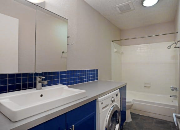 guest restroom with bath tub