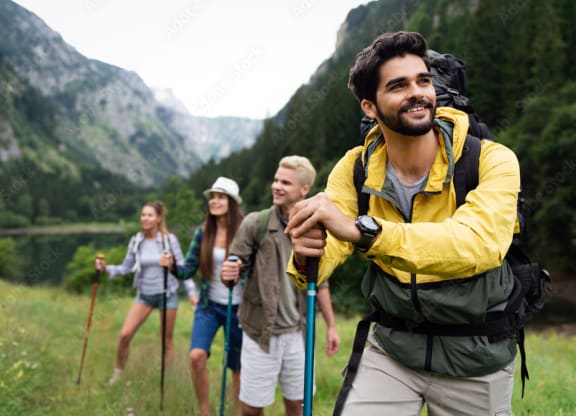 People enjoying tracking