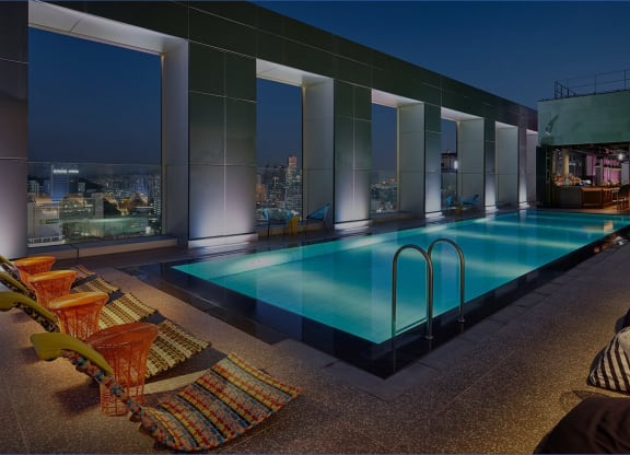 Community feature rooftop pool area