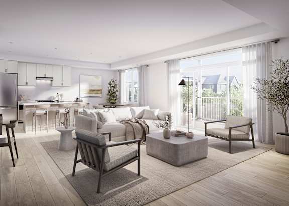 a rendering of an apartment building on a city street