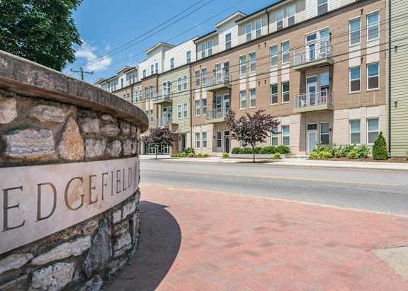 A stone wall with the word EDGEFIELD engraved on it.