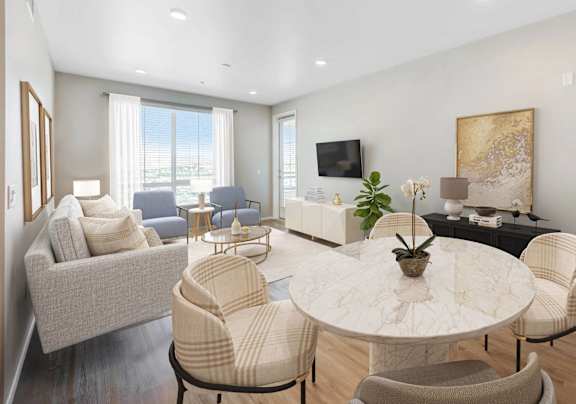 Furnished Living Room at The Overlook Santa Clarita, Santa Clarita, California