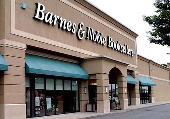a bookstore with a sign that reads barnes & noble bookstore