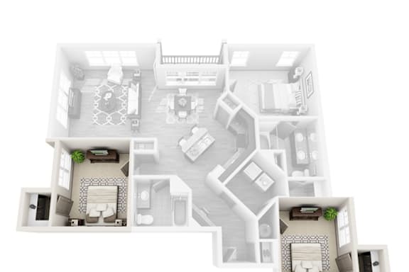 Standard Bedroom, Shared Bathroom in 3x2 Floor Plan grade image