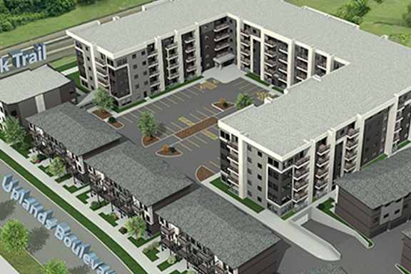 Aerial View at The Pointe at Riverview, Edmonton