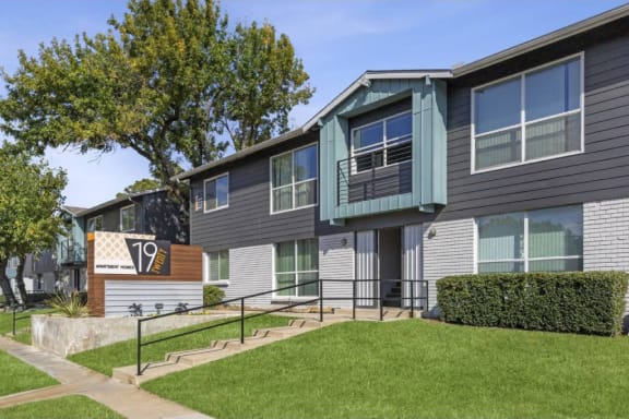 our apartments are located in a quiet neighborhood with lush green grass