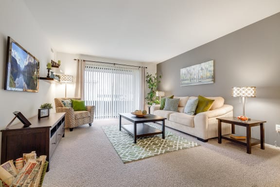 Spacious Living Room at Eastwood Village Apartments, Michigan