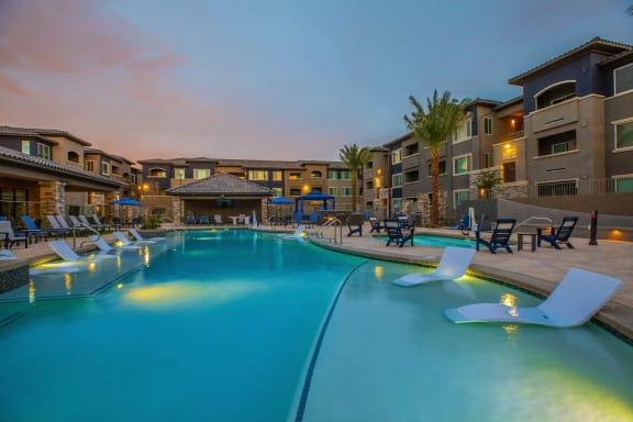 a swimming pool at the resort at governors residence at Level 25 at The Curve by Picerne, Las Vegas, NV 89148
