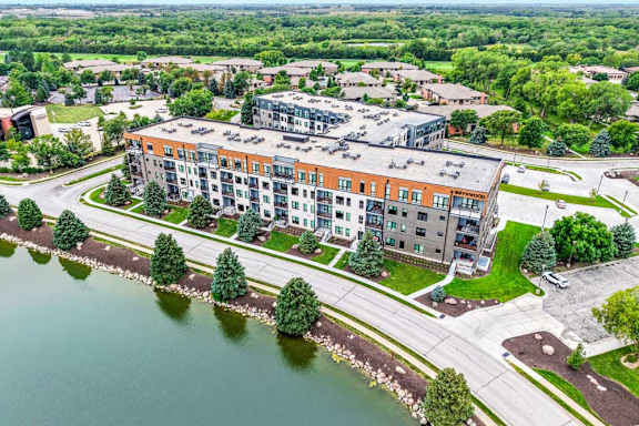 A luxury apartment building with views of the Wilderness Ridge golf course in the Wilderness Ridge neighborhood in Lincoln, NE.