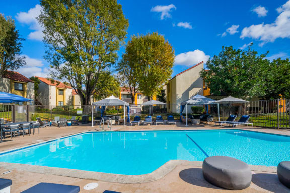 the swimming pool at our apartments