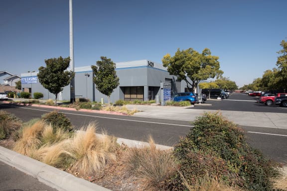 North McClellan Business Park in North Highlands, California, exterior building and parking lot