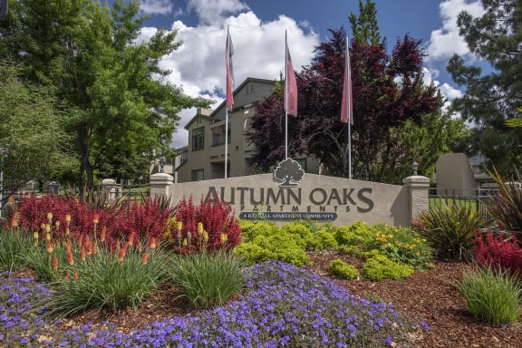 Monument Sign at Property Entry at Autumn Oaks Apartments, Roseville, CA, 95678