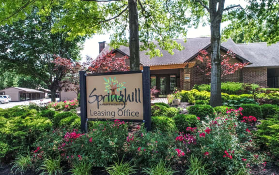 Property signage at Springhill Apartments, Overland Park, KS, 66213