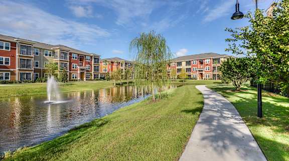 Lakeside Walking Path at The Sedona Luxury Apartments in Westchase Tampa FL