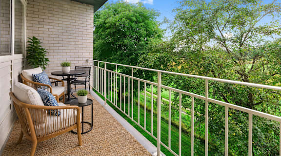 Patio and balcony options at Seven Springs Apartments, College Park, 20740