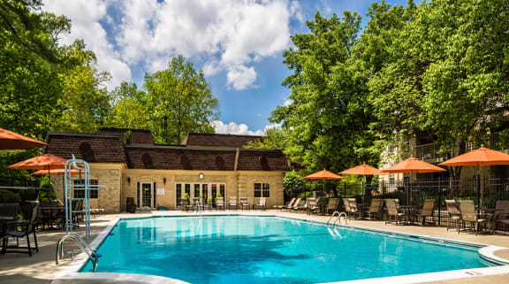 pool and sundeck area pool and sundeck area at Versailles apartments in Towson