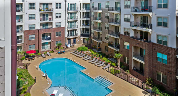 Overhead View of Pool and Courtyard