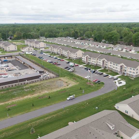 aerial view at oliver apartments, temperance, michigan