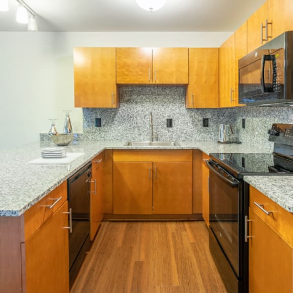 kitchen at bell estates apartments, dundee, mi