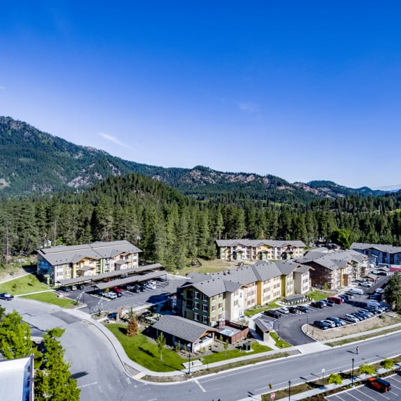 an aerial view of the residences at the club at aspen highlands apartments