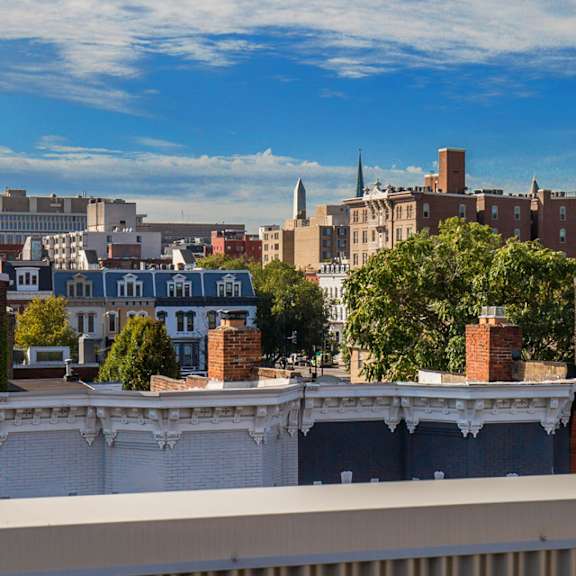 a view of philadelphia from the roof of a building