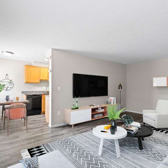 comfort meets function in this open-concept living space at 1190 s bellaire st in denver, co