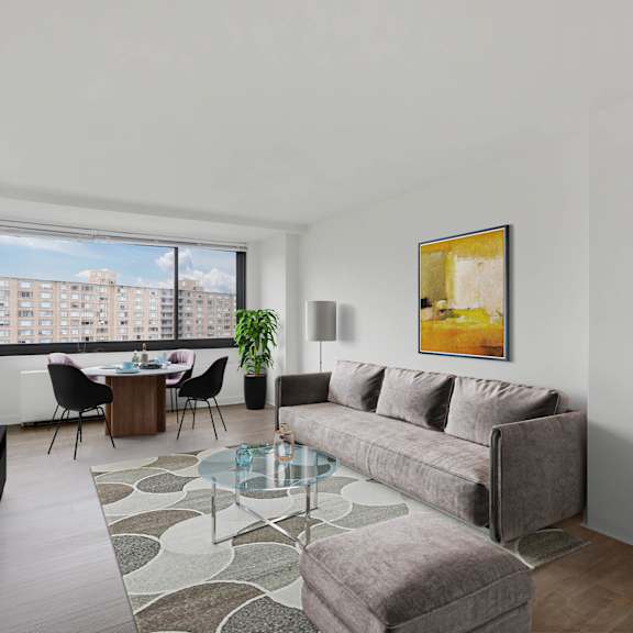 spacious living room at the graham at southern towers, alexandria, virginia