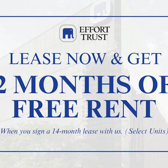 a sign advertising a promotion for a free two months rent.