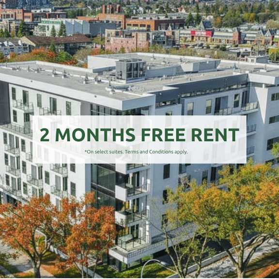 a modern apartment complex offers a 2 months free rent deal.