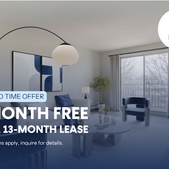 a room with a 1 month free offer on a 13-month lease.