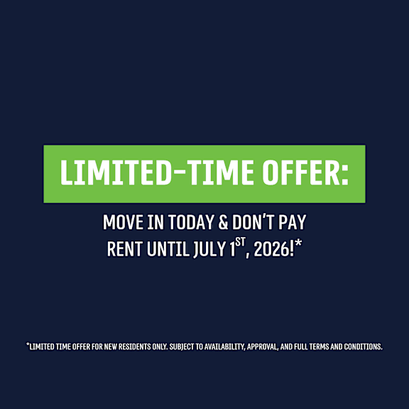a promotional image offering a limited-time move-in offer for new residents.