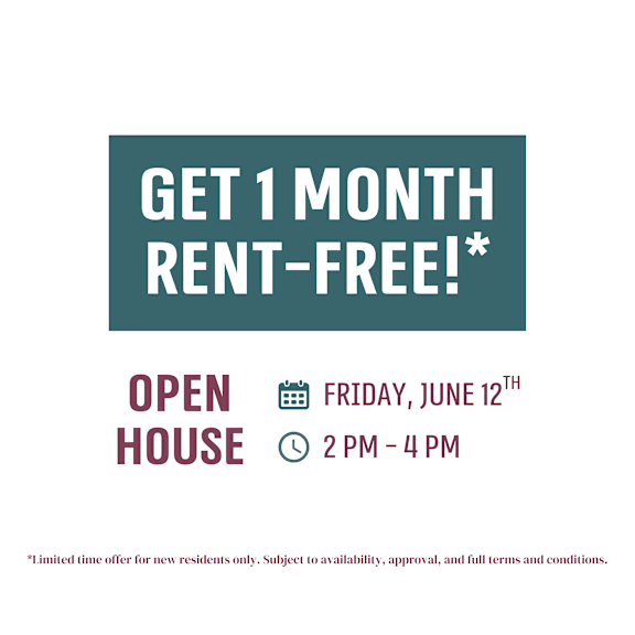 a promotional image offering a free month of rent for new residents.