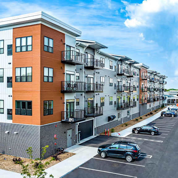 an exterior view of golden aspen flats