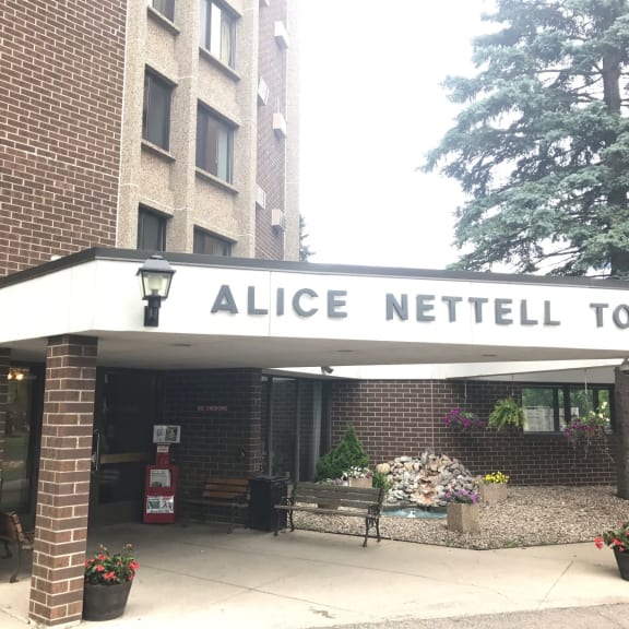main entrance to building