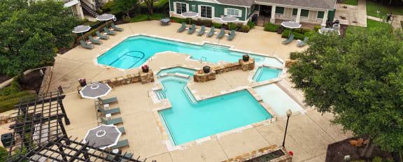 an aerial view of the pool at the resort at governors residence
