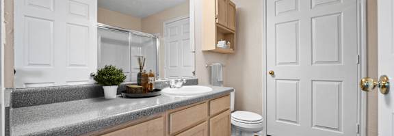 Bathroom at The Claremont Apartment Homes, Overland Park, 66210