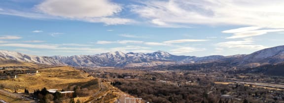 a view of the wasatch mountains from the top of a mountain in Pocatello, ID.at Summit, Pocatello Idaho