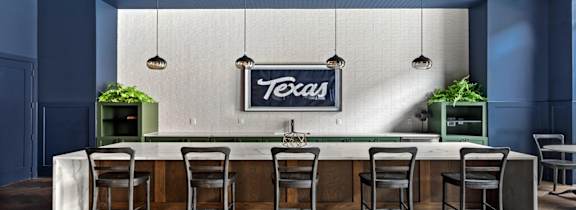 A bar with a sign that says Texas on it.