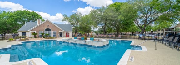 take a dip in the resort style pool at villas at houston levee west apartments