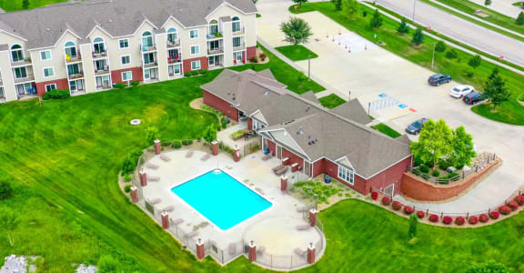 Aerial View at Lynbrook Apartment Homes and Townhomes, Elkhorn, NE