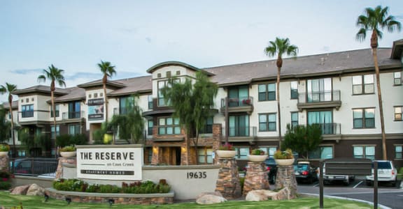 exterior of our apartment community at The Reserve on Cave Creek in north phoenix, az