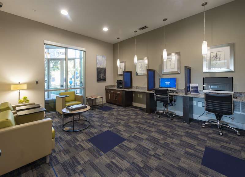 The business centre with a large table and chairs