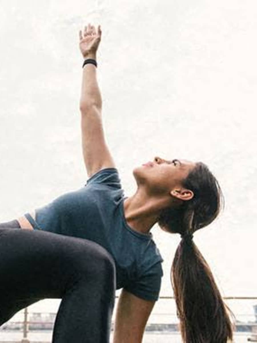 Outdoor yoga on the waterfront