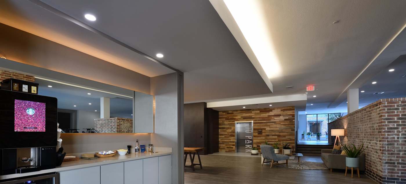 100 Park outdoor amenities and Century Square lifestyle