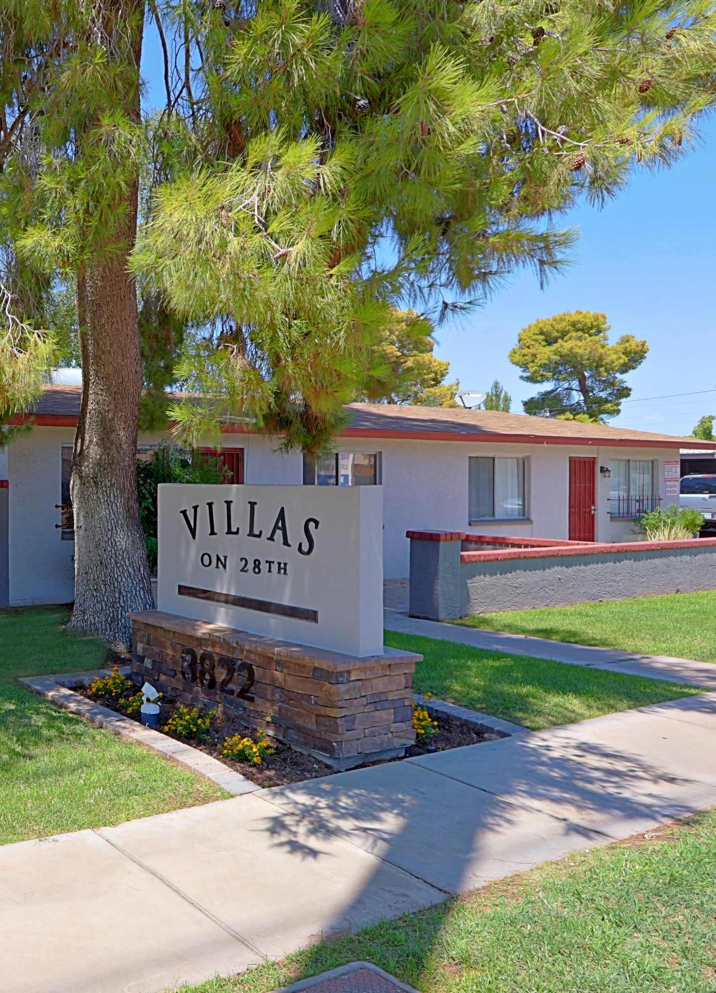 Building exterior at Villas on 28th.