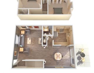 Floor Plan 2 Bedroom Townhome |1190 SF.