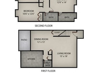 Floor Plan 3 Bedroom Townhome |1517 SF.