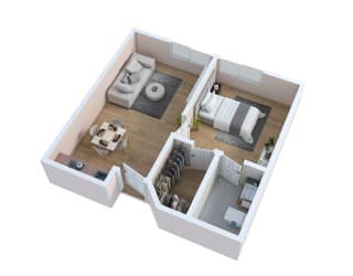 bedroom floor plan an in 3d